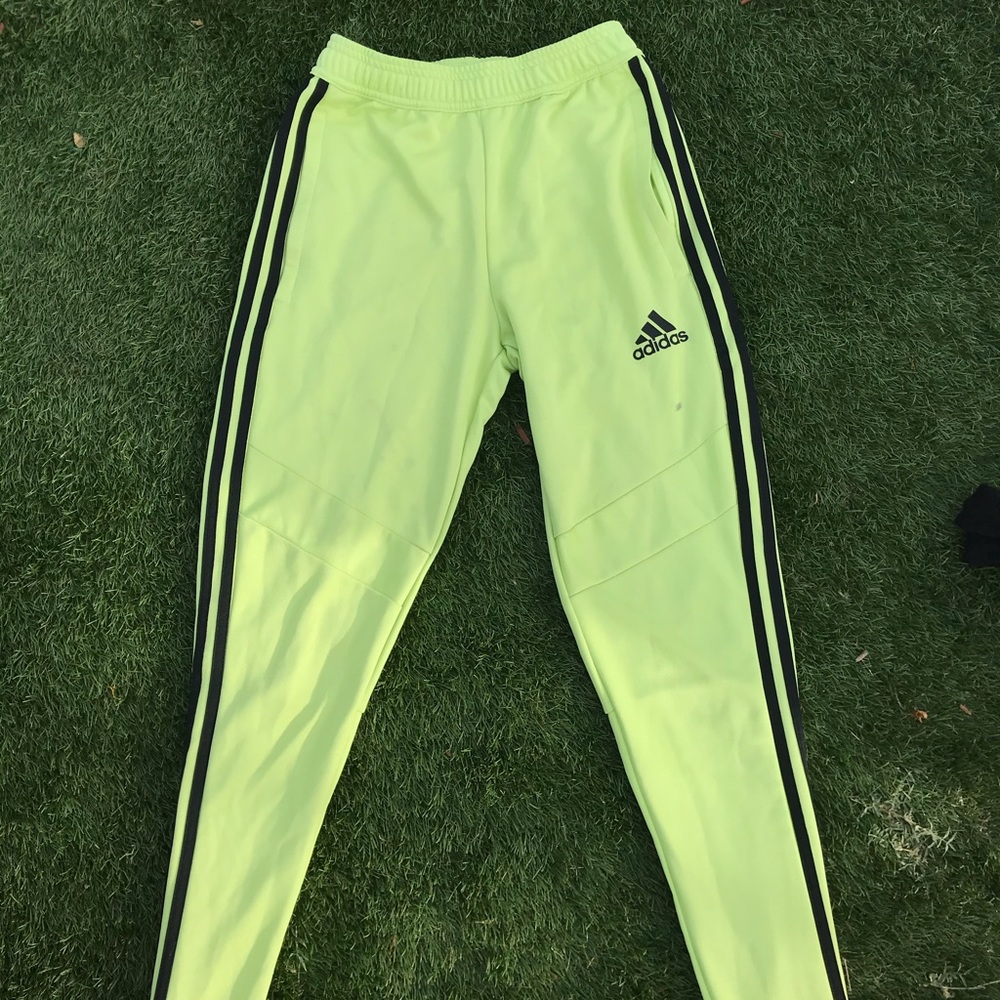 lime green adidas pants